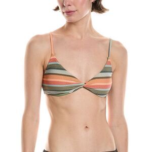 Volcom Womens Sol Song V-Neck Bikini Top, Green
